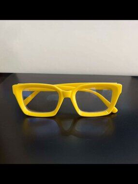 Chunky Yellow Frame Glasses
